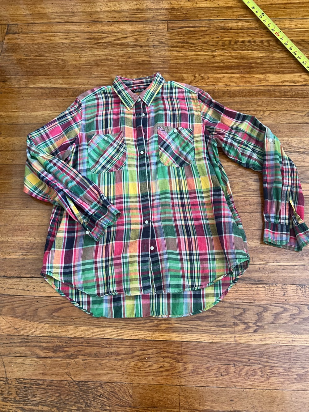 Ralph Lauren Multicolor Plaid Button-Down Shirt - Green Red Yellow
